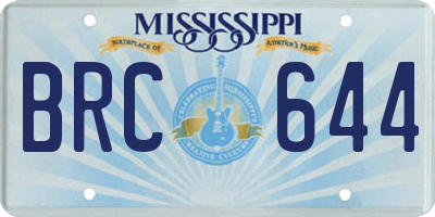 MS license plate BRC644