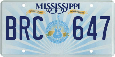 MS license plate BRC647