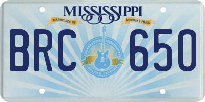 MS license plate BRC650