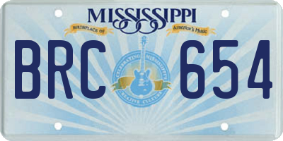 MS license plate BRC654