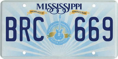MS license plate BRC669