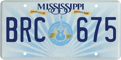 MS license plate BRC675