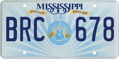 MS license plate BRC678