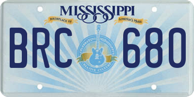 MS license plate BRC680