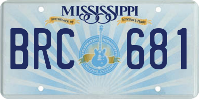 MS license plate BRC681