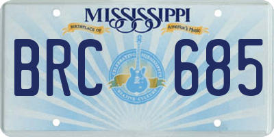 MS license plate BRC685