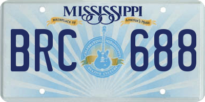 MS license plate BRC688