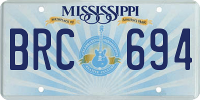 MS license plate BRC694