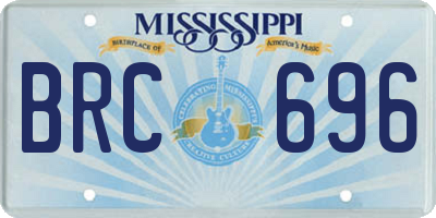 MS license plate BRC696