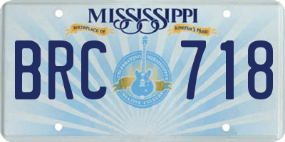 MS license plate BRC718