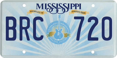 MS license plate BRC720