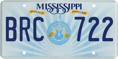 MS license plate BRC722