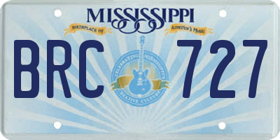 MS license plate BRC727