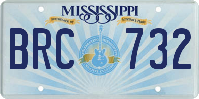 MS license plate BRC732