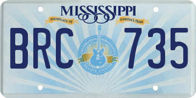 MS license plate BRC735