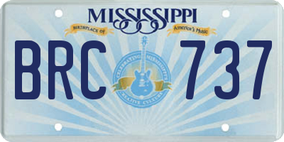 MS license plate BRC737