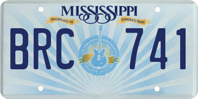 MS license plate BRC741