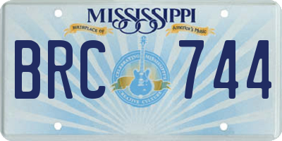 MS license plate BRC744