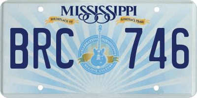 MS license plate BRC746