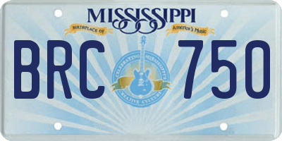 MS license plate BRC750