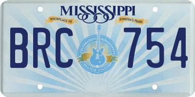 MS license plate BRC754