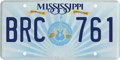 MS license plate BRC761