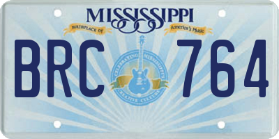 MS license plate BRC764