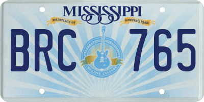 MS license plate BRC765
