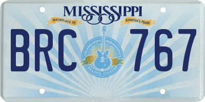 MS license plate BRC767