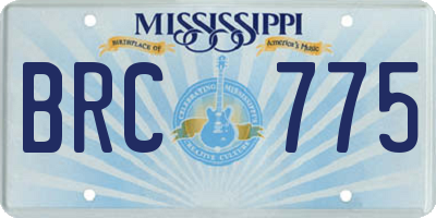 MS license plate BRC775