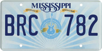 MS license plate BRC782