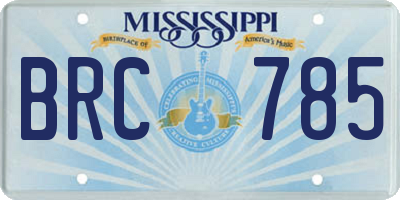 MS license plate BRC785