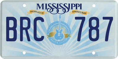 MS license plate BRC787