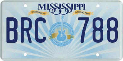 MS license plate BRC788