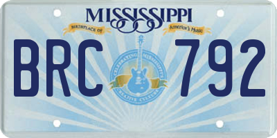 MS license plate BRC792