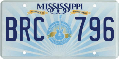MS license plate BRC796