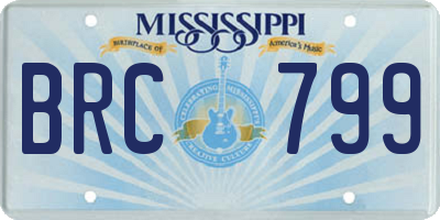 MS license plate BRC799