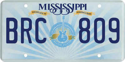 MS license plate BRC809