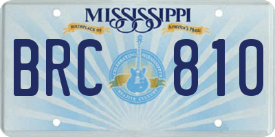 MS license plate BRC810