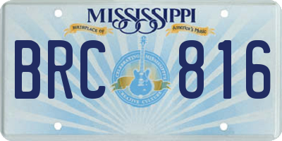 MS license plate BRC816