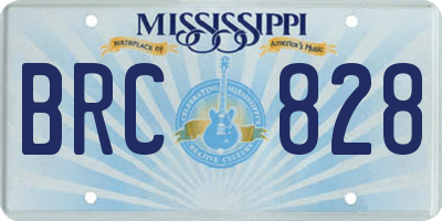 MS license plate BRC828