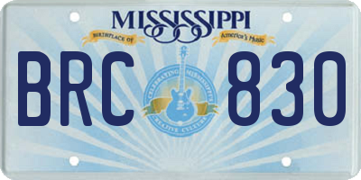 MS license plate BRC830
