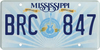 MS license plate BRC847
