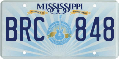 MS license plate BRC848