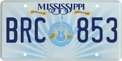 MS license plate BRC853