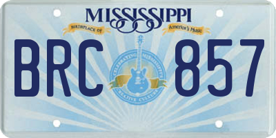 MS license plate BRC857