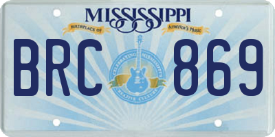 MS license plate BRC869