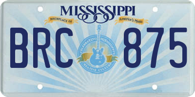 MS license plate BRC875