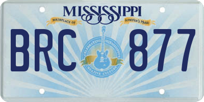 MS license plate BRC877