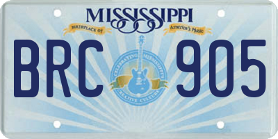 MS license plate BRC905